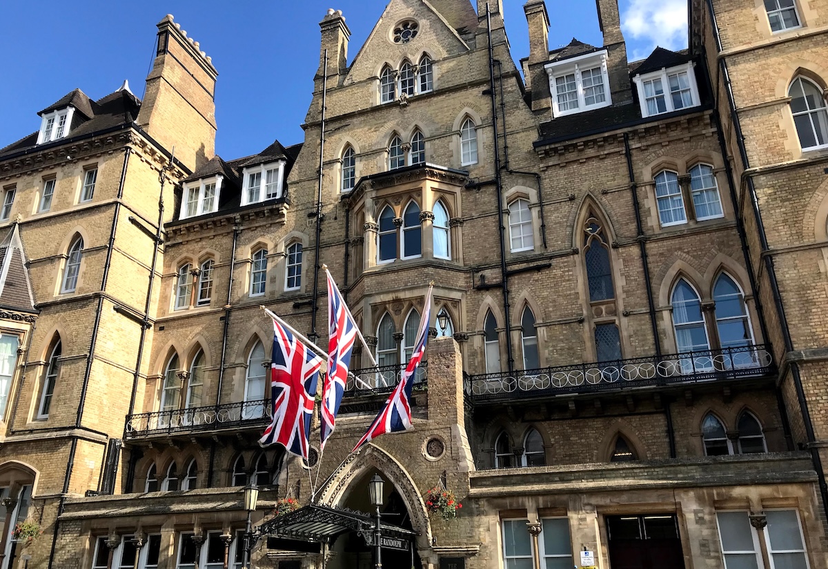 Hotel lobby lounge with warm seating